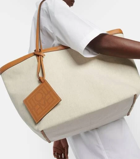 Totême Leather-trimmed canvas tote bag 2