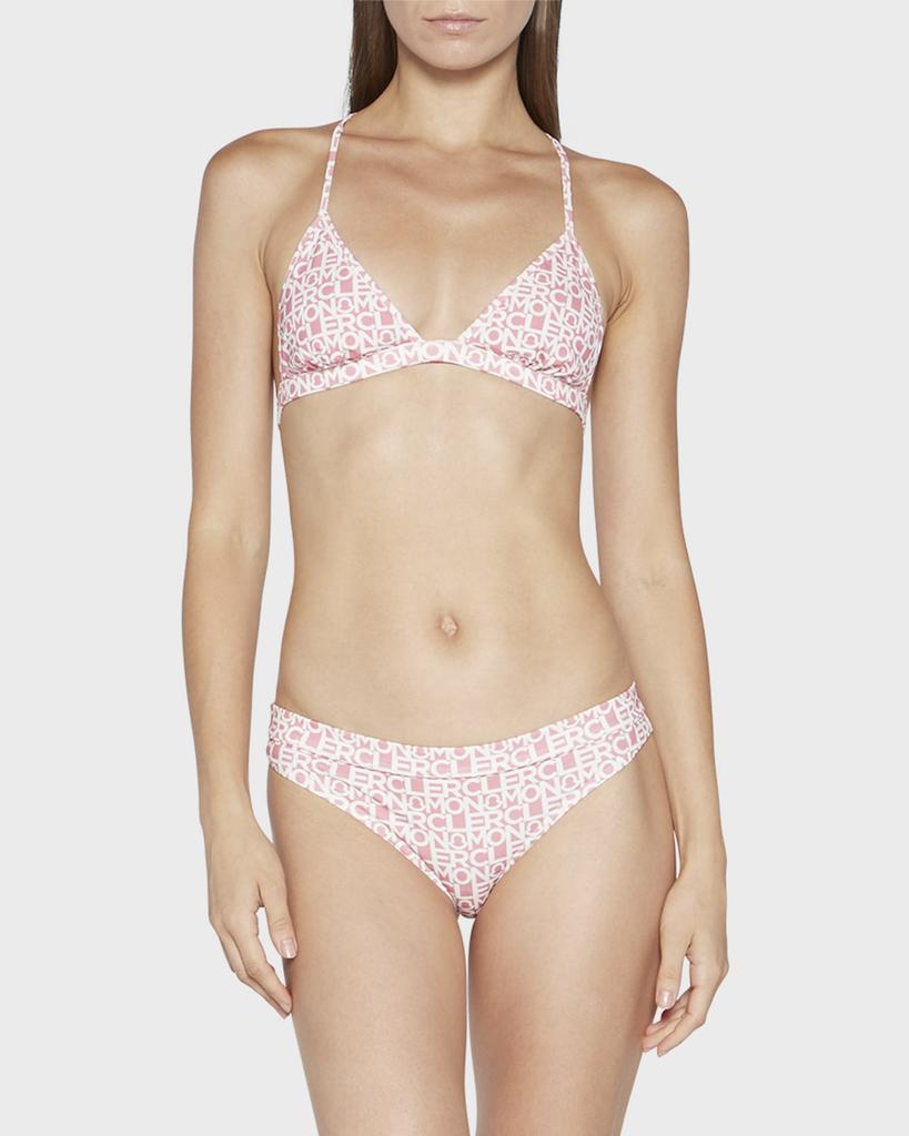 Moncler Logo Print Two-Piece Swimsuit