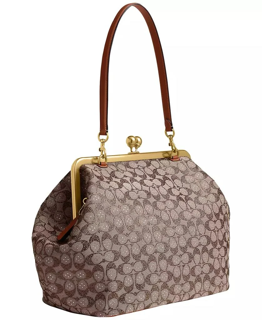 Coach Kisslock Large Crystal Signature Jacquard Frame Bag 6