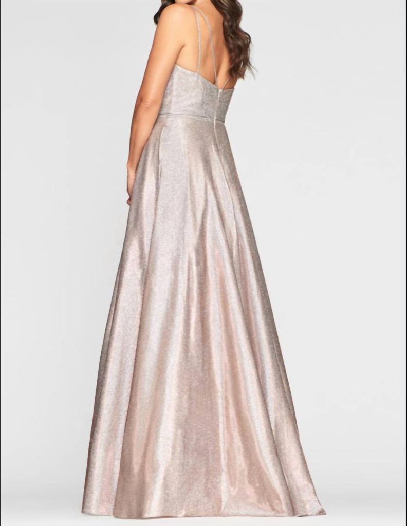 Faviana Metallic Jersey Gown