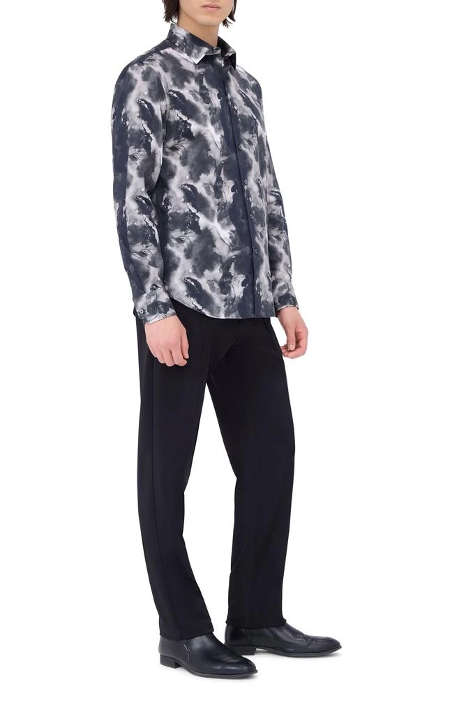 BUGATCHI Julian Shaped Fit Stretch Print Button-Up Shirt 6