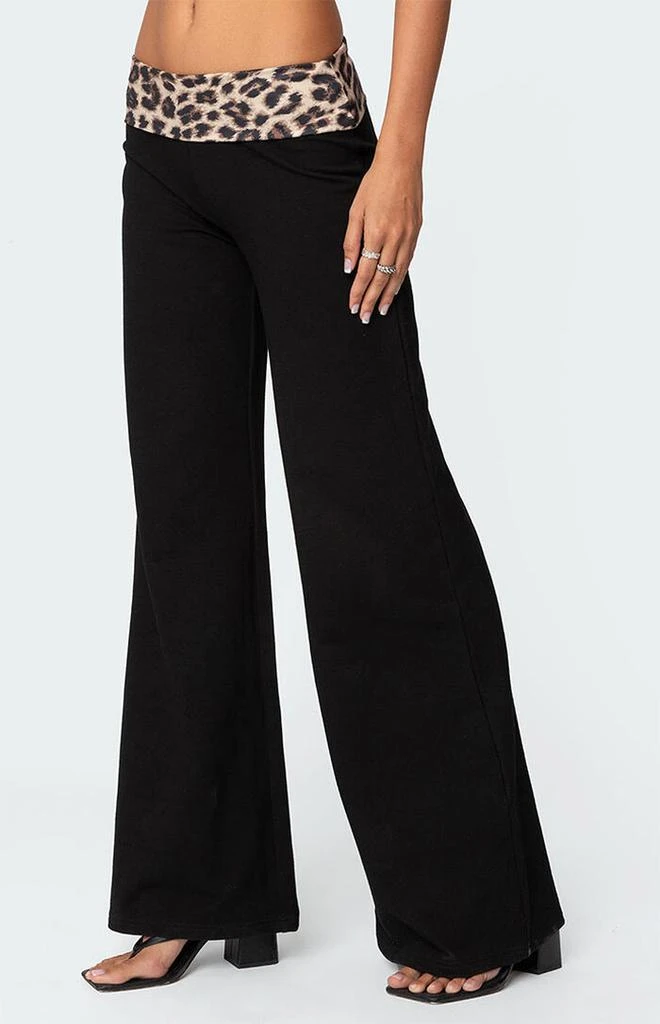 Edikted Leopard Fold Over Pants 3