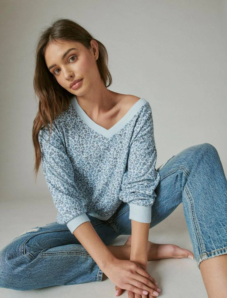 Lucky Brand Womens Cloud Jersey Long Sleeve V Neck Top 5