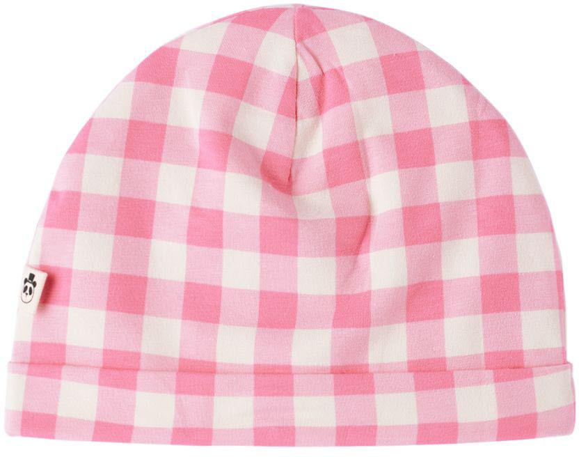 Mini Rodini Baby Pink Check Beanie