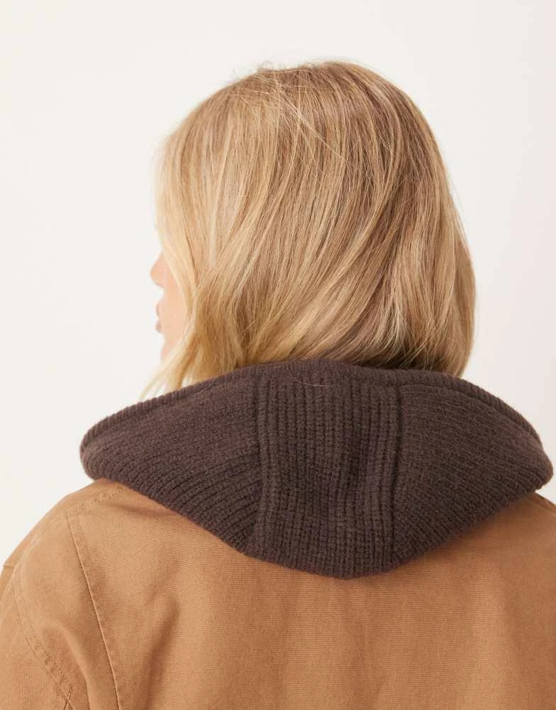 My Accessories My Accessories hooded scarf in brown 3