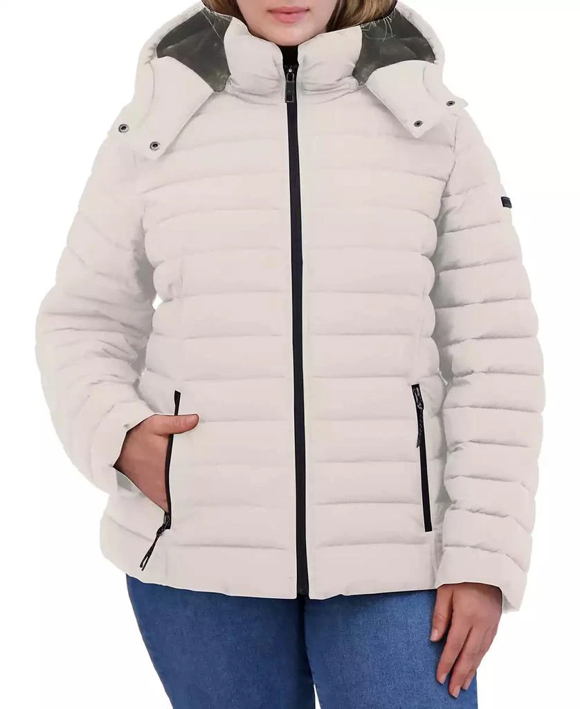 Nautica Plus Size Faux-Fur-Trim Hooded Packable Puffer Coat 1
