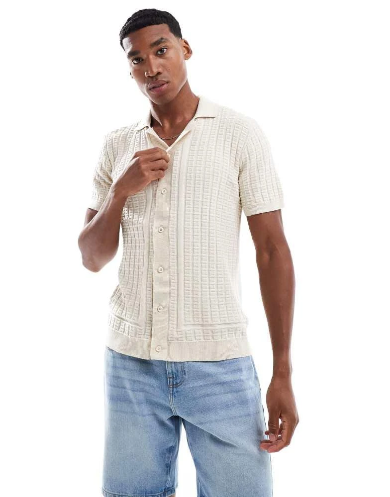 Brave Soul Knitted short sleeve shirt in natural  On Sale Now with Up to  20% Off | Discover Exclusive Deals & Savings at BeyondStyle  Authentic Brave  Soul Home|men with Limited-Time