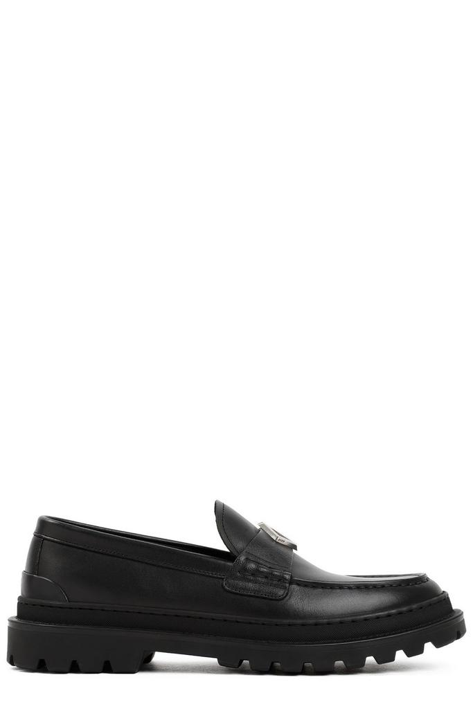 【送料&関税込】Dior Emblem Leather Loafers Dior Paris Loafer Black Brushed Calfskin | DIOR