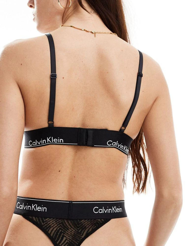 Calvin Klein Calvin Klein modern lace lightly lined triangle bralette in black 4