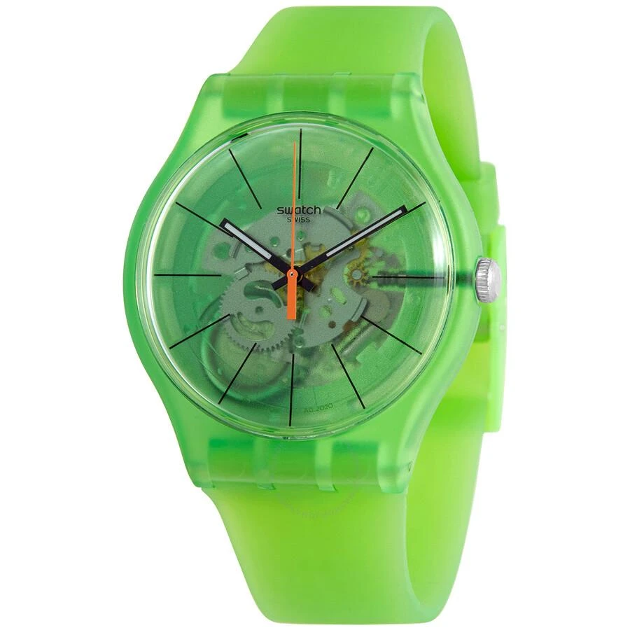 Swatch Kiwi Vibes Quartz Green Transparent Dial Men's Watch SUOG118 1
