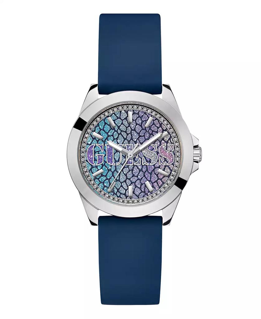 GUESS Women's Analog Blue Silicone Watch 36mm
