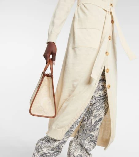 ETRO Embroidered wool, linen and cotton cardigan 5