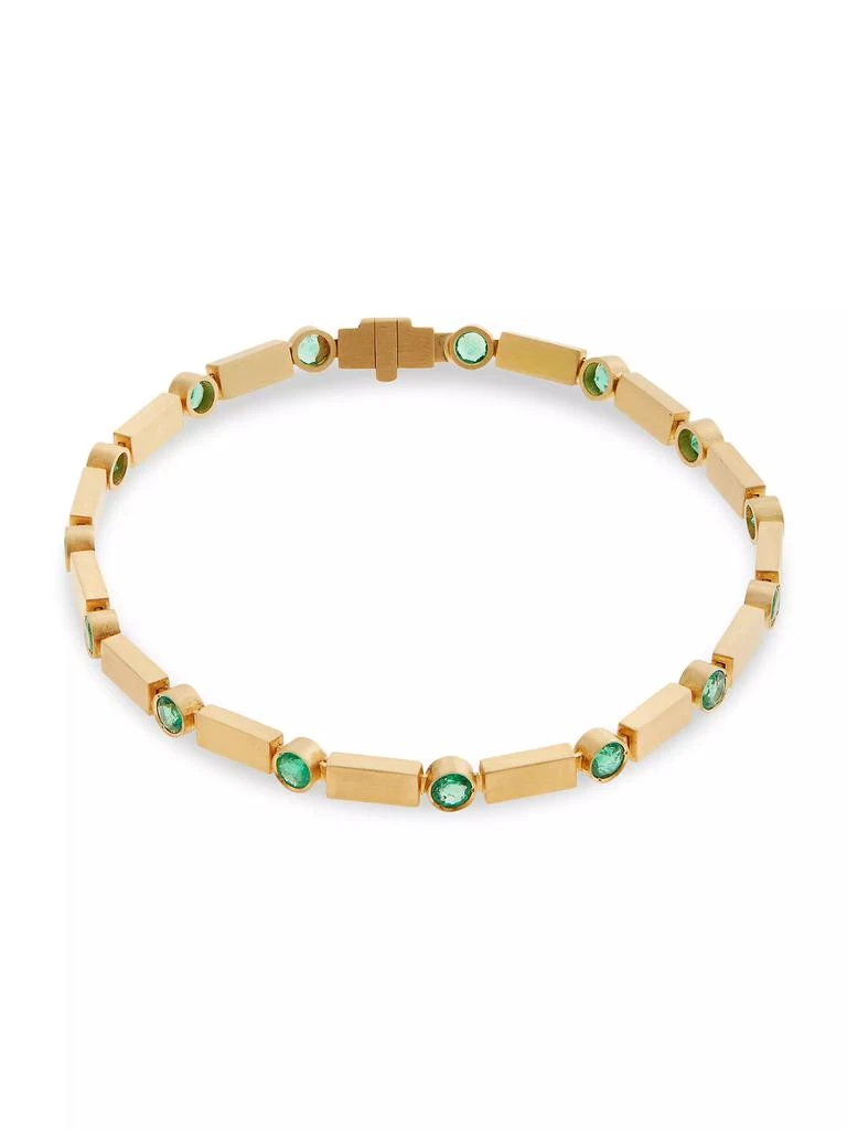 Ileana Makri Cascade 18K Yellow Gold & Emerald Stepping Stones Stream Bracelet 3