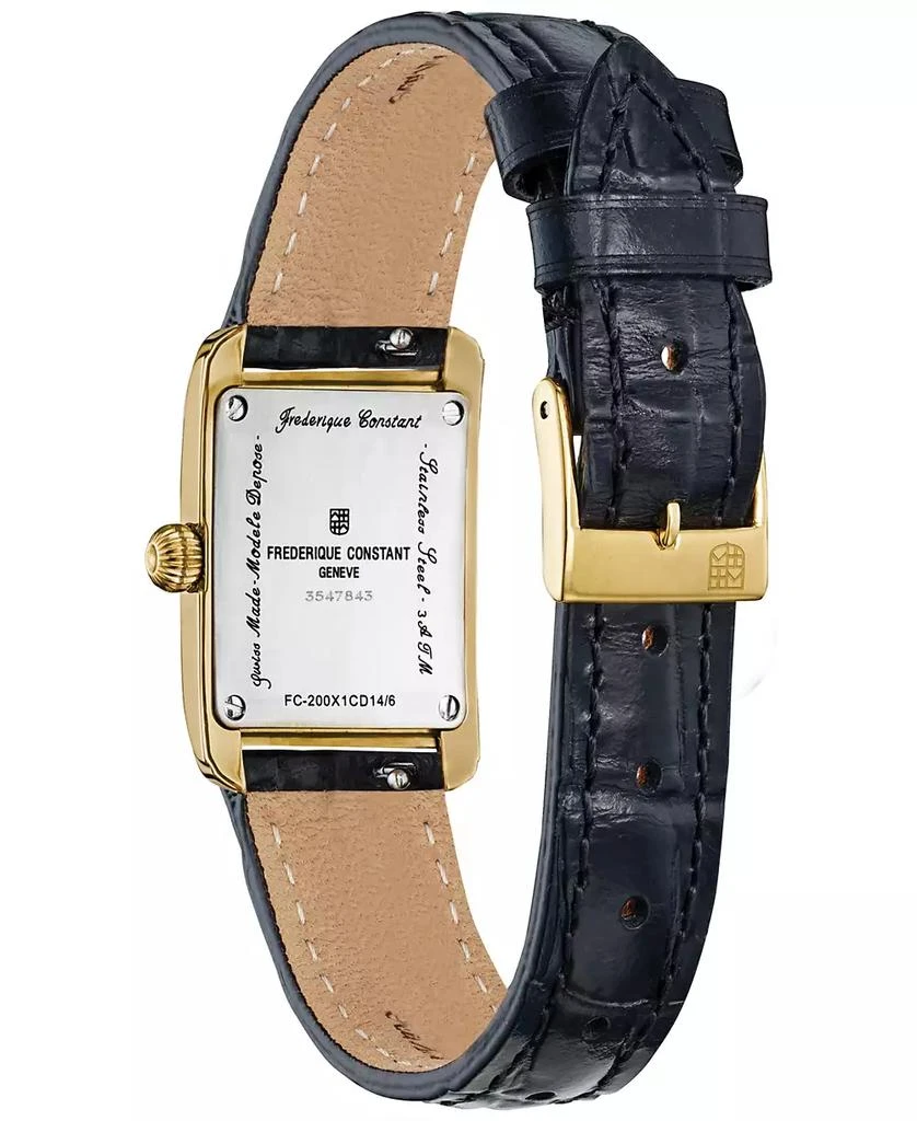 Frederique Constant Women's Swiss Classics Carree Diamond (3/8 ct. t.w.) Black Leather Strap Watch 23mm 3