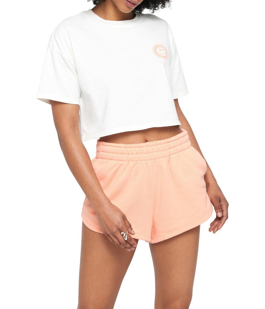 Spiritual Gangster Sun Smiley Kaylee Crop Tee