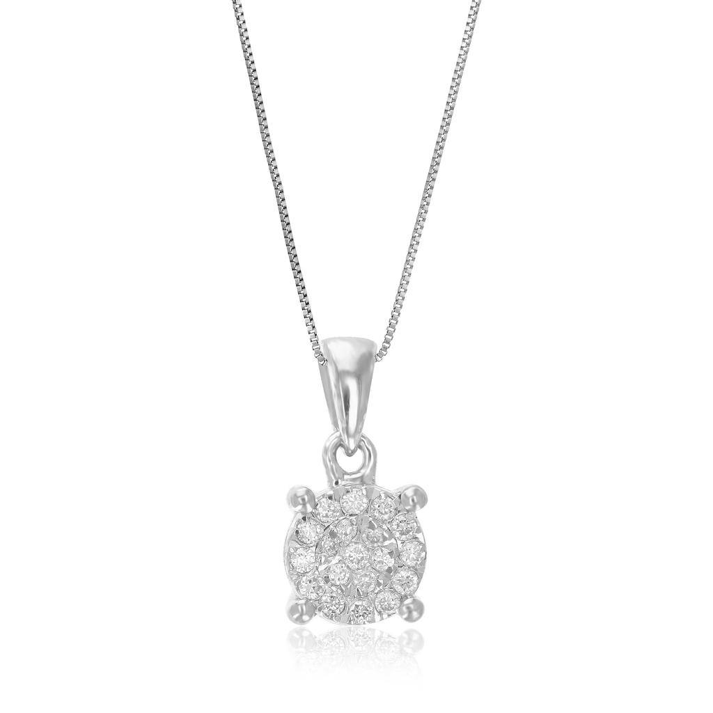 Vir Jewels 1/10 cttw Lab Grown Diamond Pendant Necklace .925 Sterling Silver For Women 1/4 Inch With 18 Inch Chain