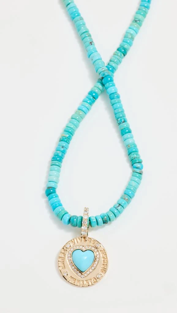 Marlo Laz Turquoise Strand + Greek Love Charm Necklace 3