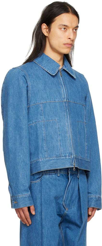 Bianca Saunders Blue Bowl Denim Jacket