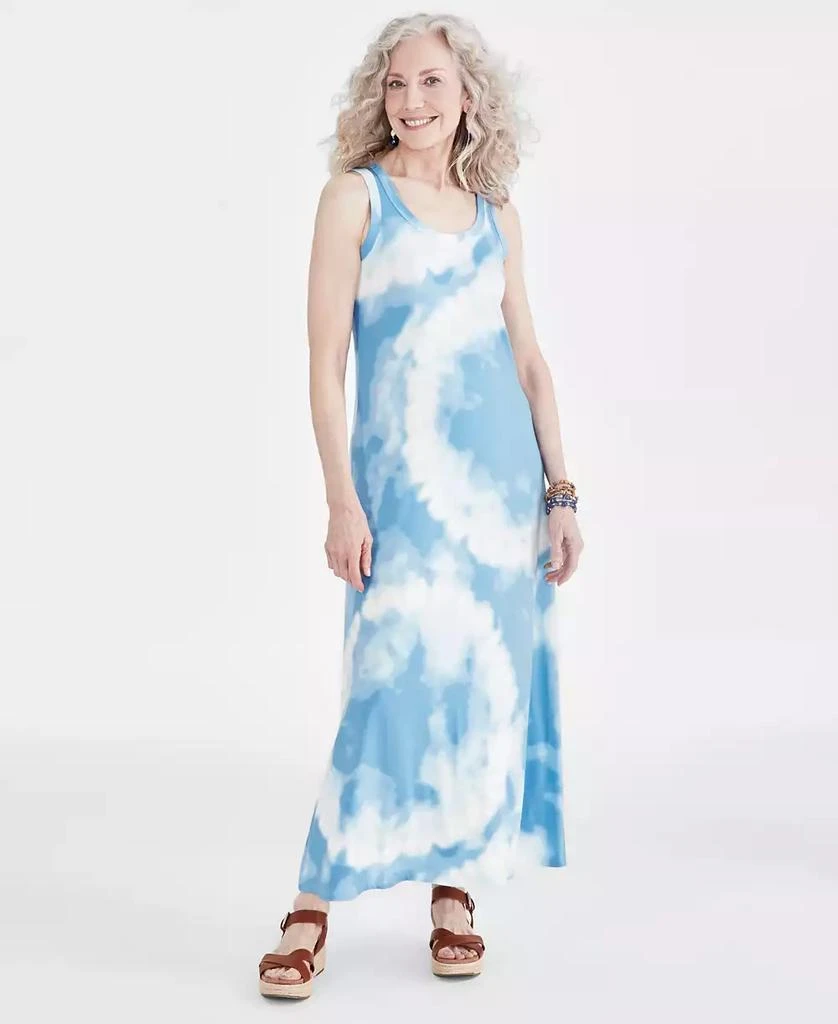 Style & Co Women's Tie-Dye Knit Maxi Dress, Created for Macy's 1