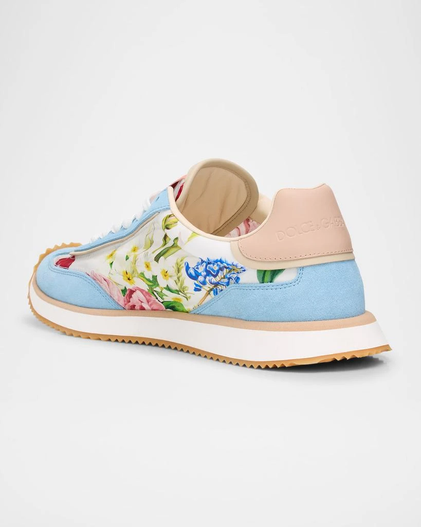 Dolce 
Gabbana Aria Floral Nylon and Leather Low-Top Sneakers 4
