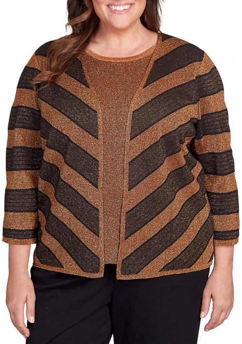 Alfred Dunner Dunner Plus Size Lurex 2Fer Top 1