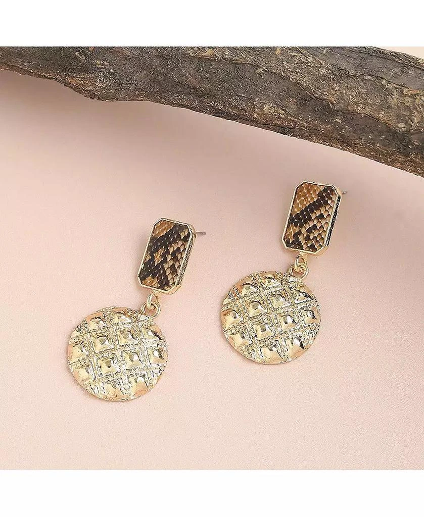 SOHI Women
s Geometric Snake Drop Earrings 3