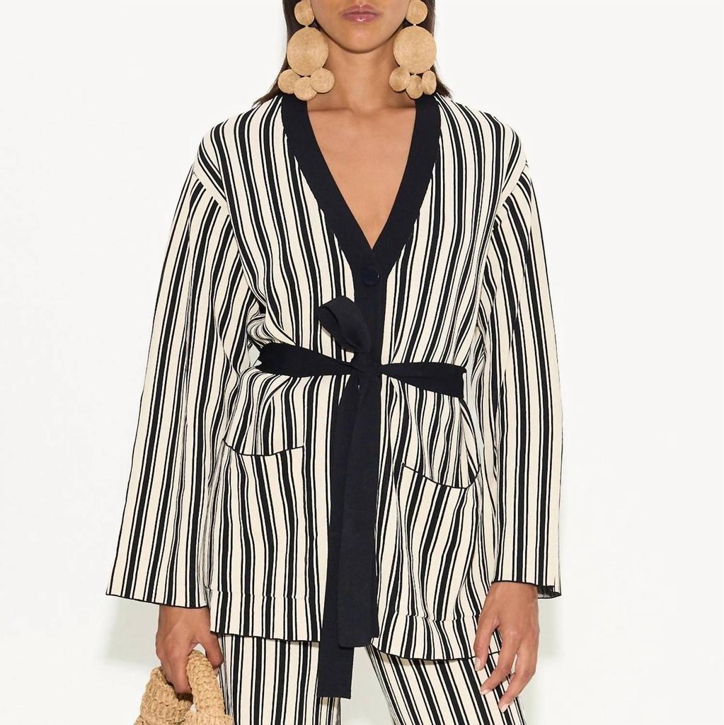 Simon Miller Simon Miller - Max Striped Belted Knit Cardigan
