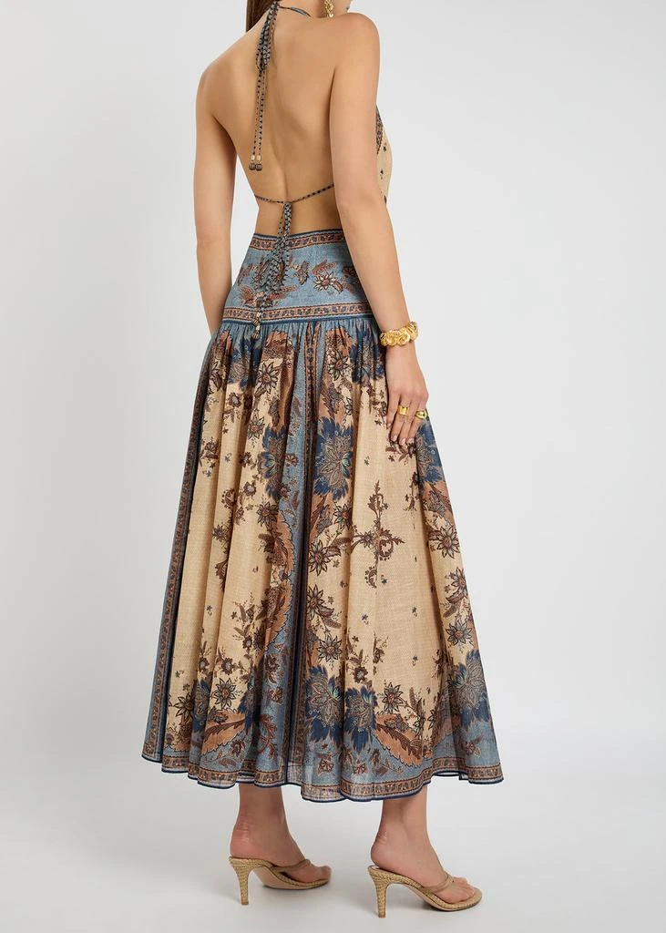 Zimmermann Ascension Plunge Halter printed cotton maxi dress 3