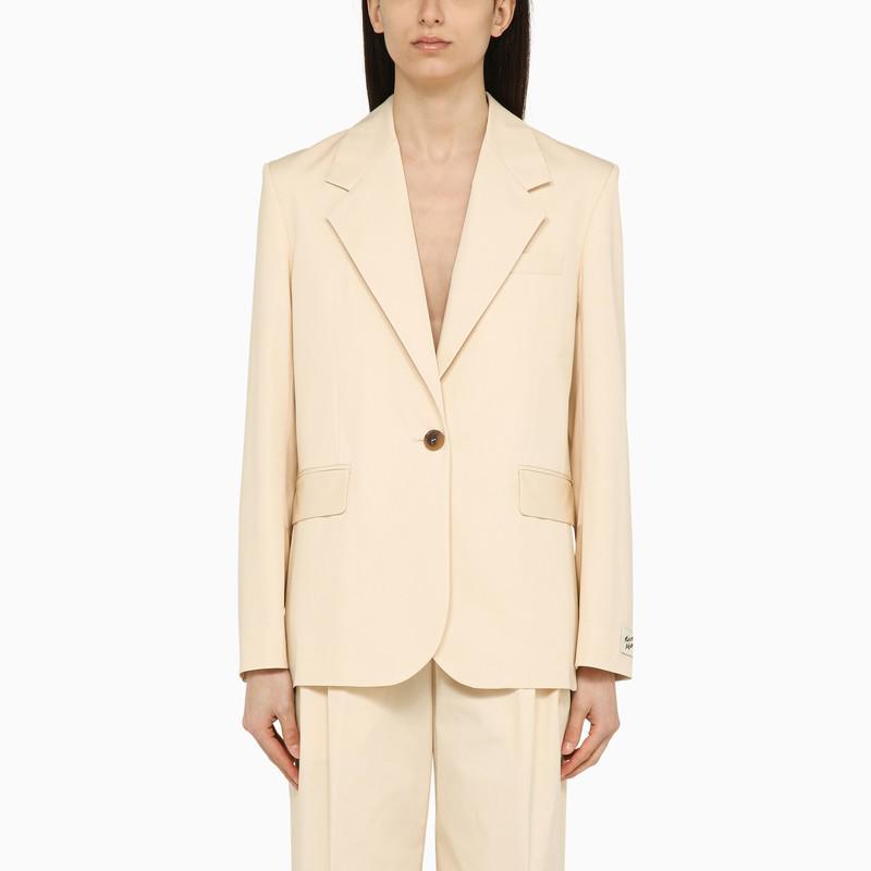 ジャケット Maison Kitsune Single-breasted cream cotton jacket Maison Kitsune Single-breasted cream cotton jacket - Jackets