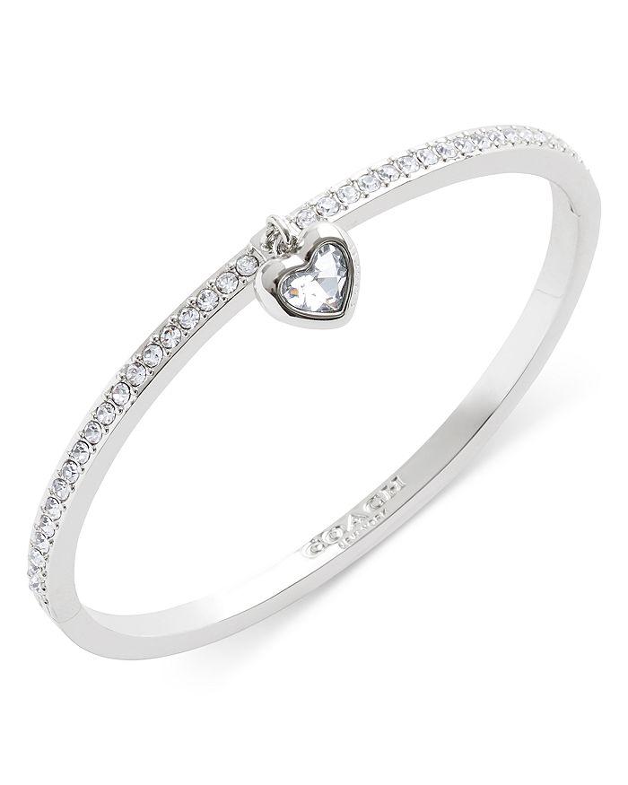 COACH Stone Heart Charm Bangle Bracelet
