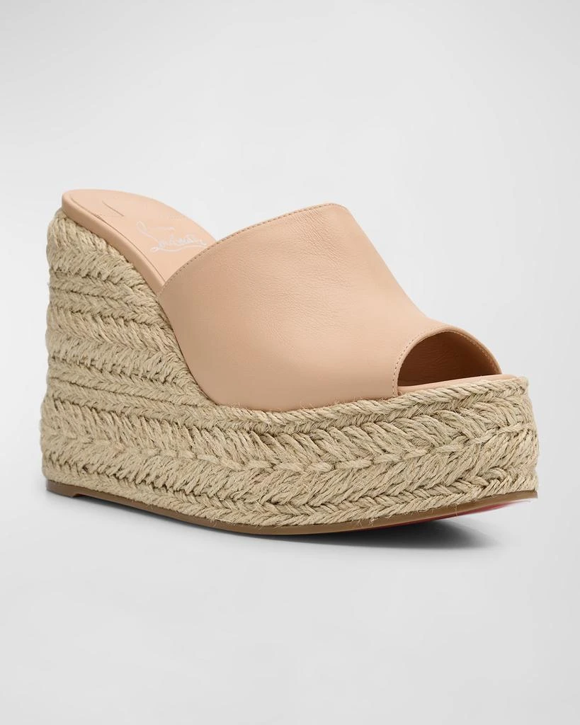 Christian Louboutin Ariella Leather Red Sole Wedge Espadrilles 3