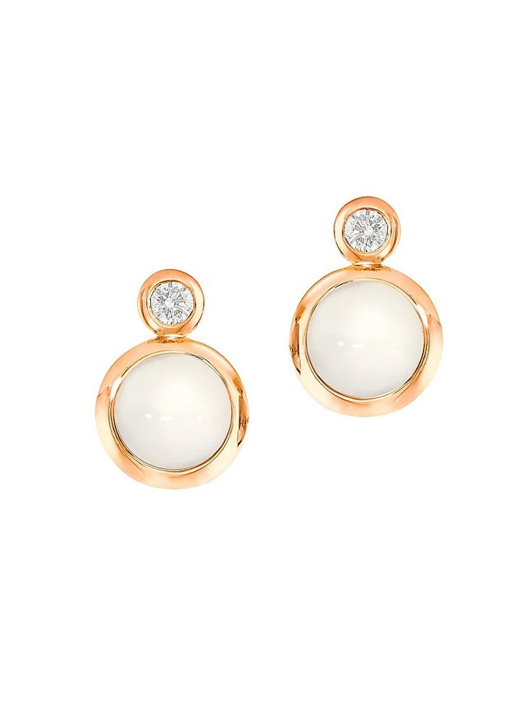 Tamara Comolli Classic Bouton 18K Rose Gold, Moonstone 
Diamond Stud Earrings 1
