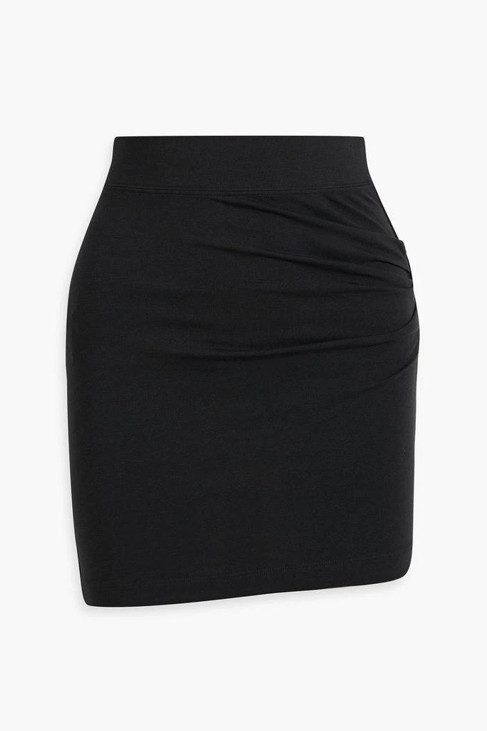 Helmut Lang Ruched stretch cotton and modal-blend jersey mini skirt 1