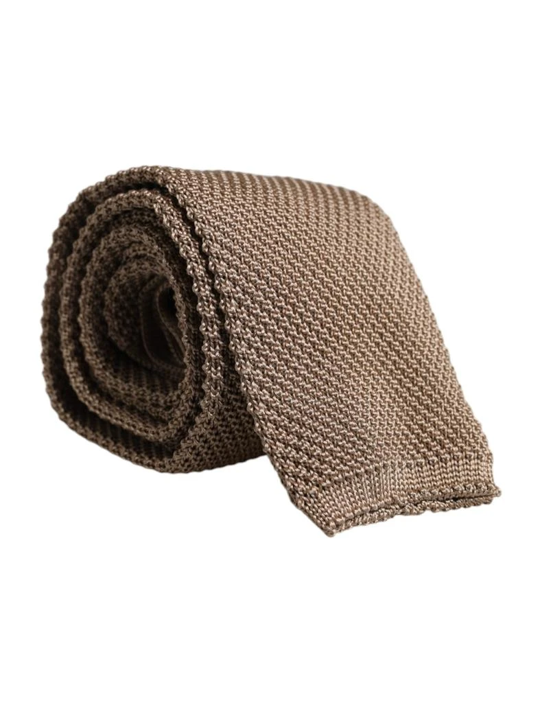 Dolce & Gabbana Dolce & Gabbana Brown Silk Adjustable Necktie Tie 1