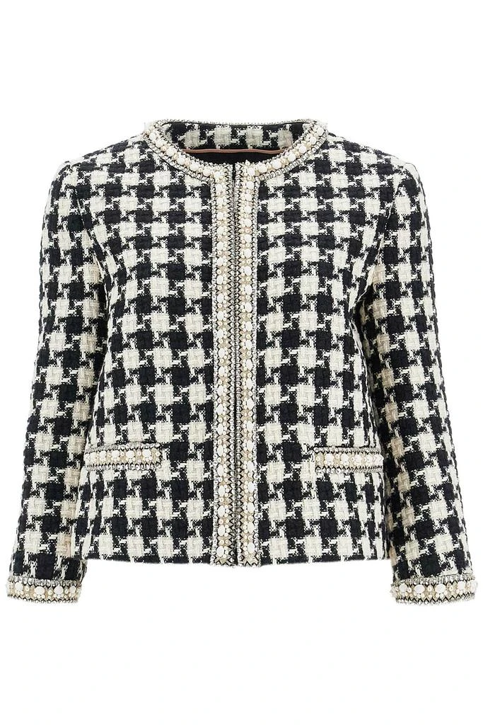 Valentino embroidered jacket in damier light tweed 1