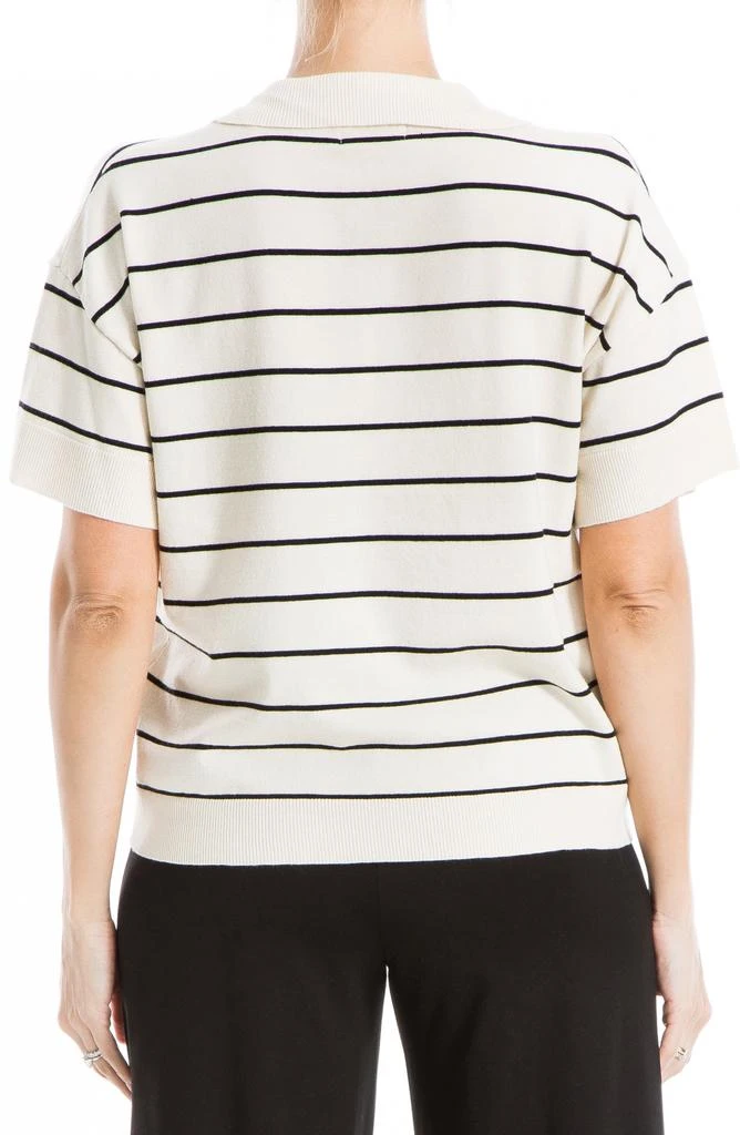 Max Studio Johnny Collar Stripe Knit Polo Sweater 2