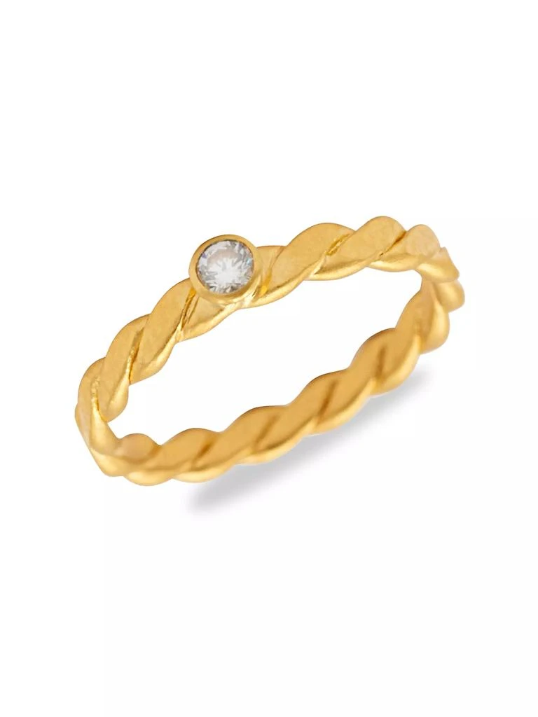 Gurhan 24K Yellow Gold &amp; Diamond Twist Stacking Ring 2