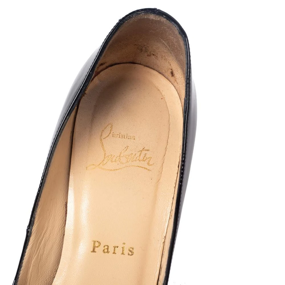 Christian Louboutin Christian Louboutin Black Patent Leather Very Prive Peep Toe Platform Pumps Size 38 7