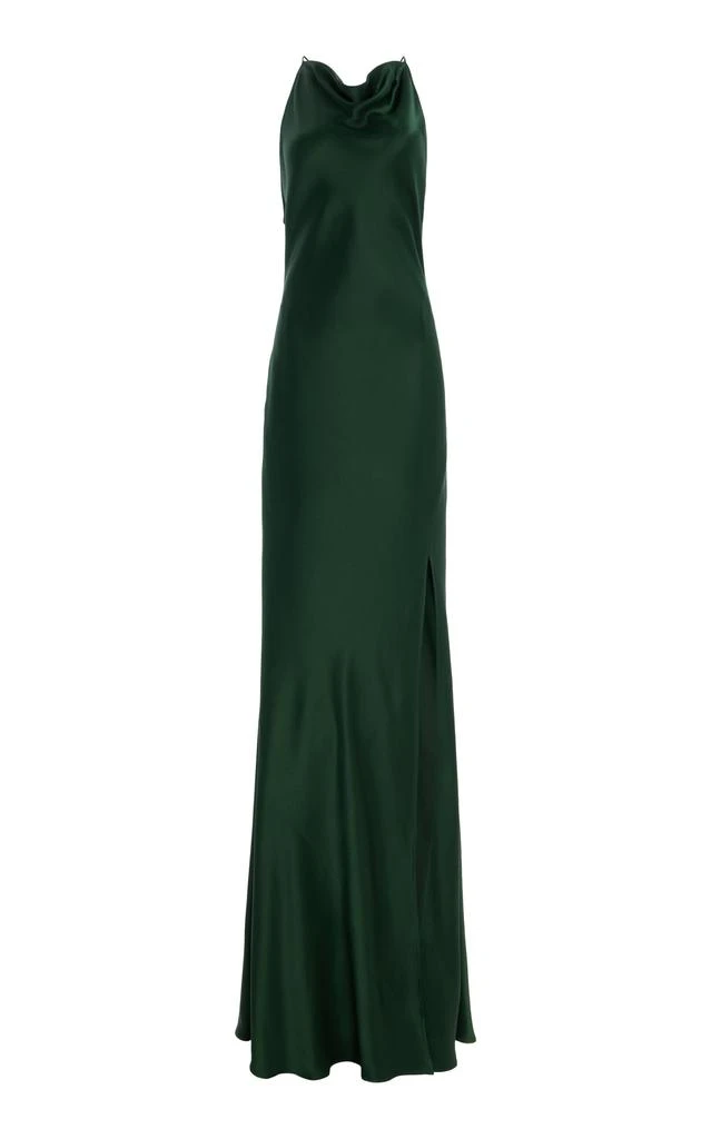 LAPOINTE LAPOINTE - Exclusive Draped Satin Gown - Green - US 8 - Moda Operandi 1