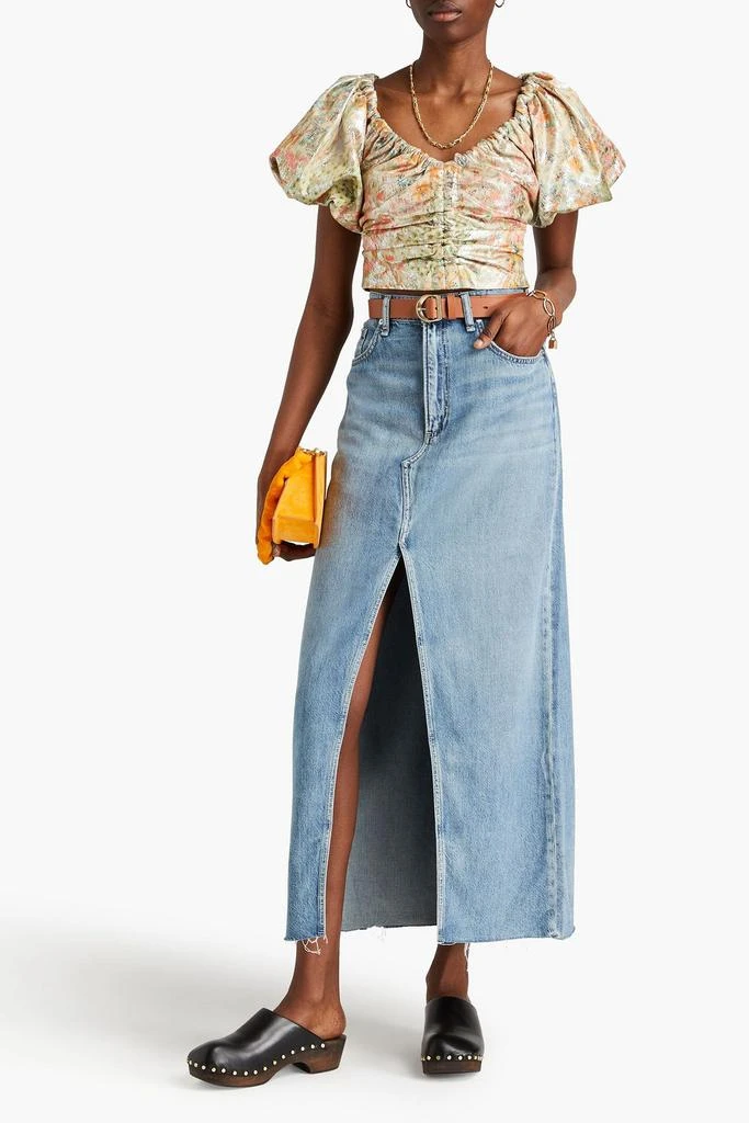 Ulla Johnson Nerida cropped metallic floral-jacquard top 2