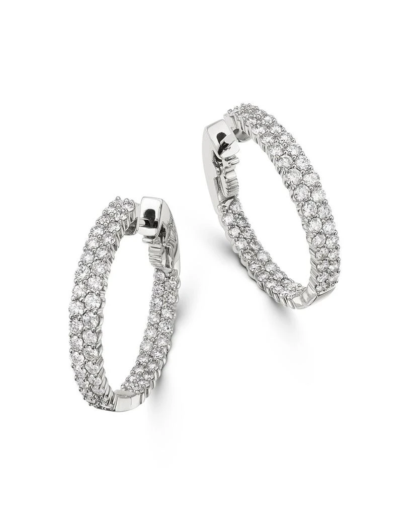 Bloomingdale's Diamond Double Row Inside Out Hoop Earrings in 14K White Gold, 2.50 ct. t.w. 1