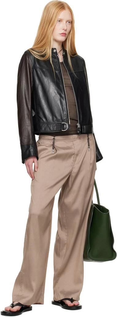 Our Legacy WORK SHOP Emporio Armani Black Piccola Trix Leather Jacket 4