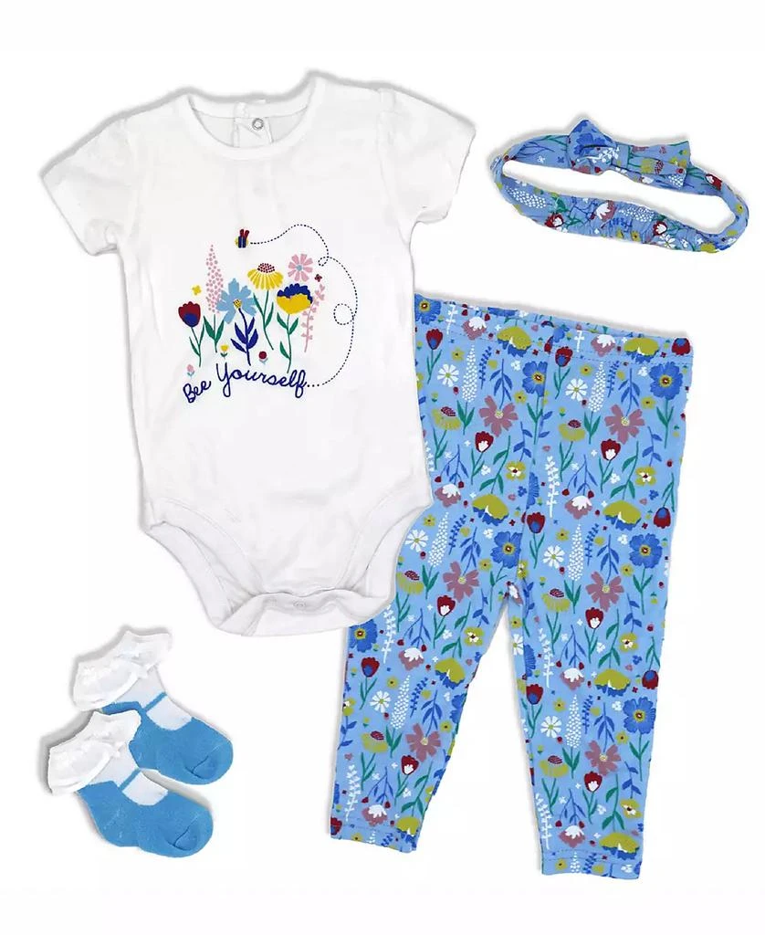 Lily 
Jack Baby Girls Bee Yourself Bodysuit, Leggings, Socks and Headband, 4 Piece Set