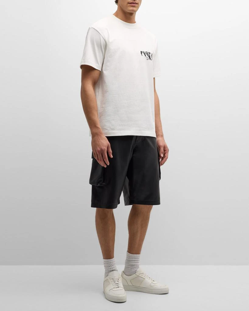 PURPLE Men's Leather Cargo Shorts 3