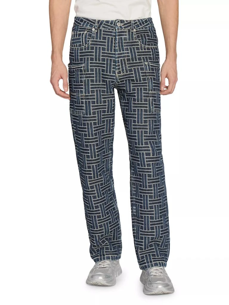 Kenzo Weave Straight-Leg Cargo Jeans 3