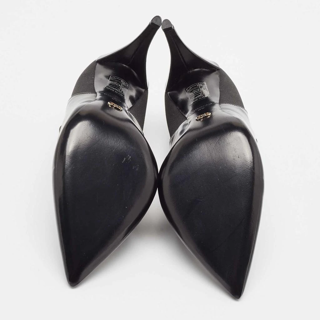 Dior Dior Black Patent Leather and Stretch Fabric Ankle Booties Size 39 6