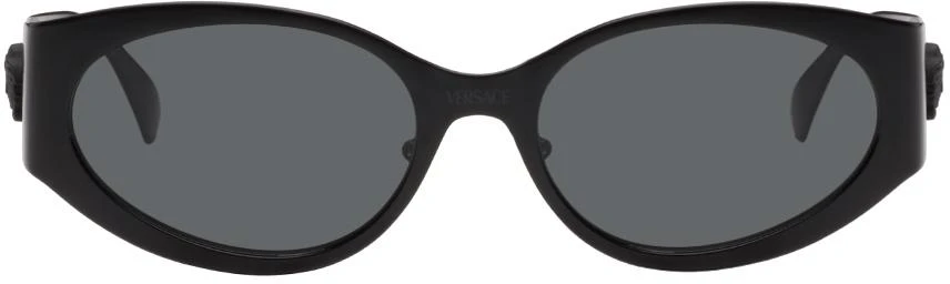 Versace Black 'La Medusa' Oval Sunglasses 1