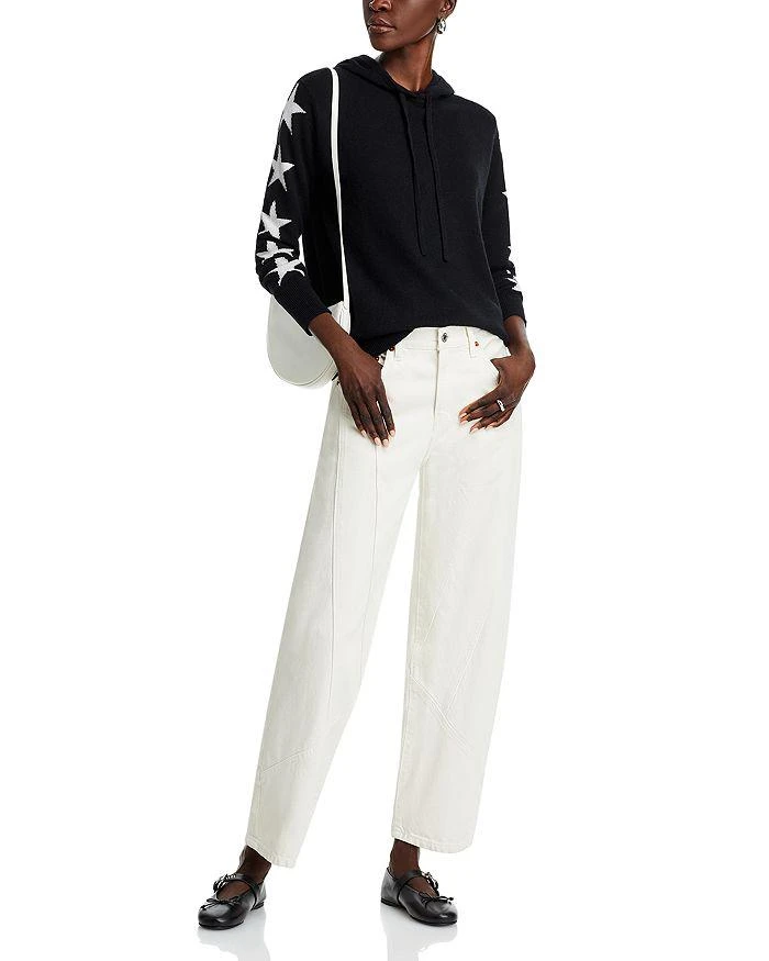 AQUA AQUA 100% Cashmere Star Sleeve Hoodie Sweater - Exclusive 2