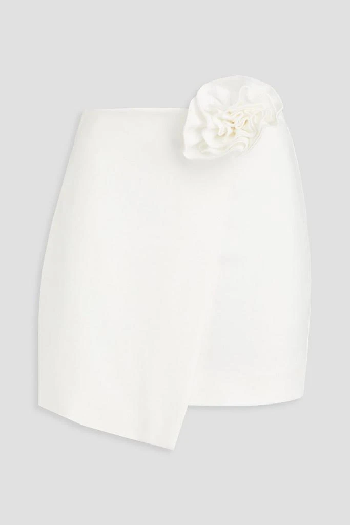 NICHOLAS Floral-appliquéd wrap-effect jersey mini skirt 1