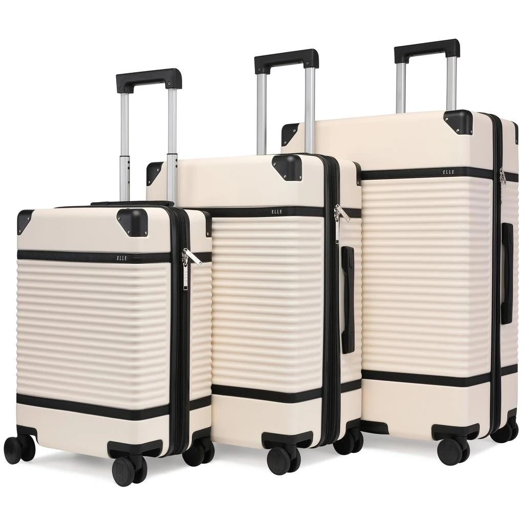ELLE Belleville 3 Piece Expandable Retro Spinner Luggage Set | Burgundy 8